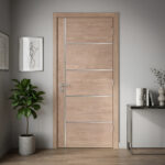 EV Walnut Flush Door with Aluminum Strips - Image 3