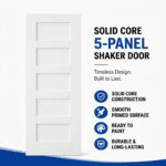 5-Panel Solid Core Shaker Door - Image 7