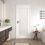 White Primed 1-Lite Frosted Glass Door