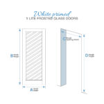 White Primed 1-Lite Frosted Glass Door - Image 6