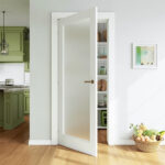 White Primed 1-Lite Frosted Glass Door - Image 5