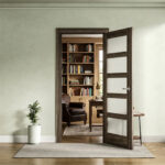 5-Lite EV Walnut Glass Door - Image 2