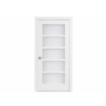White-Primed 5-Lite Frosted Glass Door - Image 5