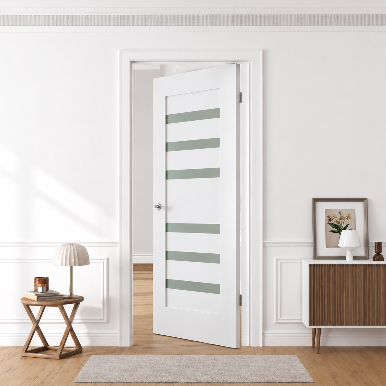 6 clised 6-Small Lite Frosted Glass Door - Image 1