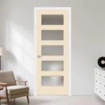 Clear Grade Pine Wood 5-Lite Frosted Glass Door