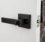 Passage Lock Zinc Alloy Black with Flat Handle – 3503B-PS-BL - Image 2