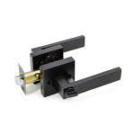 Passage Lock Zinc Alloy Black with Flat Handle – 3503B-PS-BL