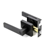 Passage Lock Zinc Alloy Black with Flat Handle – 3503B-PS-BL - Image 5
